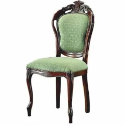 Casa Padrino Luxus Barock Esszimmer Stuhl Grün / Dunkelbraun H. 100 cm - Barockstil Möbel