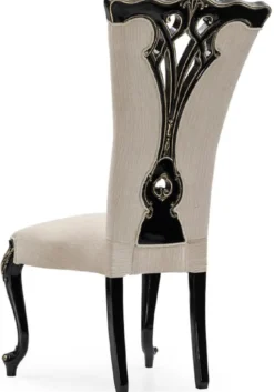 Casa Padrino Luxus Barock Esszimmer Stuhl 8er Set Creme / Schwarz / Gold - Prunkvolle Barockstil Küchen Stühle - Luxus Esszimmer Möbel im Barockstil - Barock Esszimmer Möbel - Barockstil Möbel