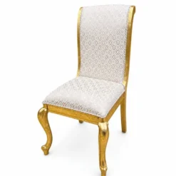 Casa Padrino Luxus Barock Esszimmer Stuhl 6er Set Weiß / Gold - Prunkvolle Barock Esszimmer Möbel