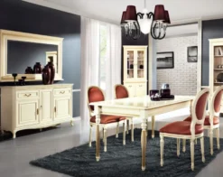 Casa Padrino Luxus Barock Esstisch Creme / Gold 130-330 x 100 x H. 77,5 cm - Ausziehbarer Küchentisch