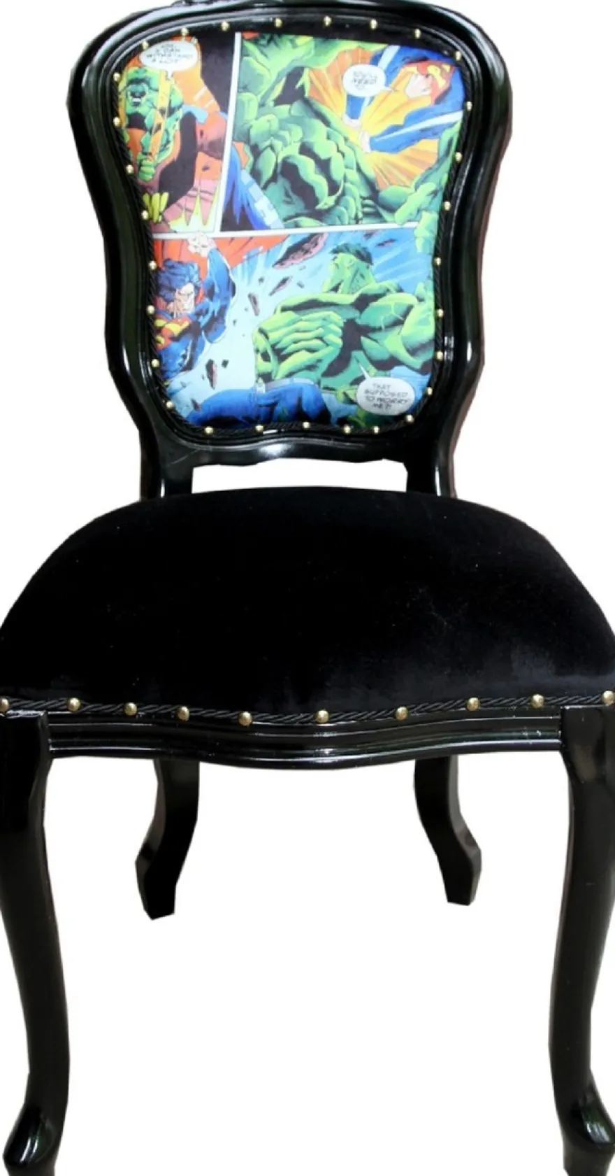 Casa Padrino Luxus Barock Esszimmer Set Comic Mehrfarbig / Schwarz 55 x 54 x H. 103 cm - 6 handgefertigte Esszimmerstühle - Designer Stühle - Barock Esszimmermöbel