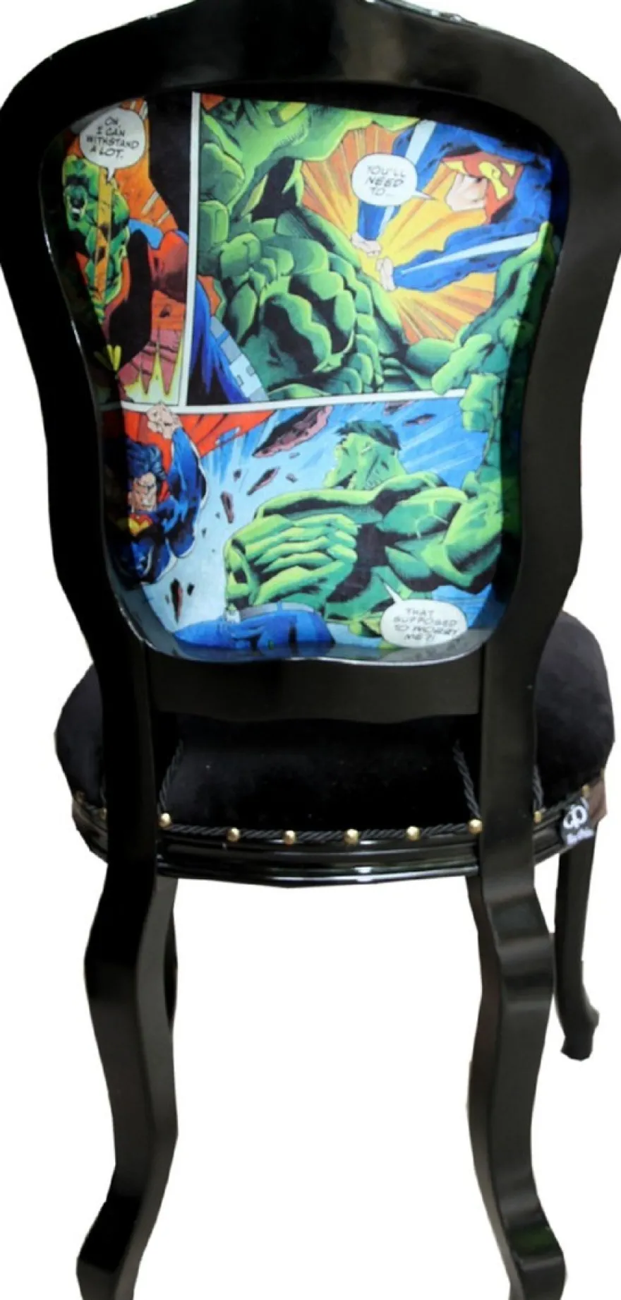 Casa Padrino Luxus Barock Esszimmer Set Comic Mehrfarbig / Schwarz 55 x 54 x H. 103 cm - 6 handgefertigte Esszimmerstühle - Designer Stühle - Barock Esszimmermöbel