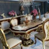 Casa Padrino Luxus Barock Esszimmer Set - 1 Esstisch & 8 Esszimmerstühle - Handgefertigte Esszimmer Möbel im Barockstil - Edel & Prunkvoll