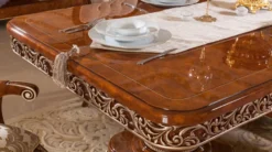 Casa Padrino Luxus Barock Esstisch Braun / Bronze - Prunkvoller Massivholz Esszimmertisch im Barockstil - Barock Esszimmer Möbel - Luxus Esszimmer Möbel im Barockstil - Edel & Prunkvoll