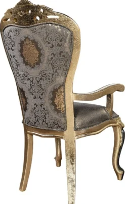 Casa Padrino Luxus Barock Esszimmer Stuhl 6er Set Lila / Antik Gold / Schwarz - Handgefertigte Barockstil Küchen Stühle - Luxus Barockstil Esszimmer Möbel - Barock Esszimmer Möbel