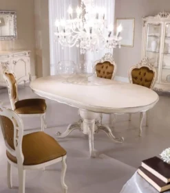 Casa Padrino Luxus Barock Esszimmer Set Braun / Cremefarben / Silber - 1 Barock Esstisch & 6 Barock Esszimmerstühle - Esszimmer Möbel im Barockstil - Luxus Qualität - Made in Italy