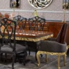 Casa Padrino Luxus Barock Esszimmer Set Braun / Schwarz / Gold - 1 Barock Esstisch & 8 Barock Esszimmerstühle - Luxus Esszimmer Möbel im Barockstil - Barock Möbel - Edel & Prunkvoll