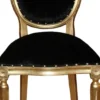 Casa Padrino Luxus Barock Esszimmer Set Medaillon Schwarz / Gold 50 x 52 x H. 99 cm - 4 handgefertigte Esszimmerstühle - Barock Esszimmermöbel
