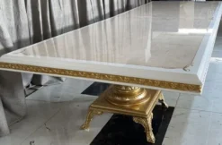 Casa Padrino Luxus Barock Esstisch Creme / Weiß / Gold 500 cm - Riesiger Massivholz Esszimmertisch - Esszimmer Möbel im Barockstil - Barock Möbel - Barock Einrichtung - Edel & Prunkvoll