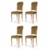 Casa Padrino Luxus Barock Esszimmer Stuhl 4er Set Olivgrün / Beige H. 100 cm - Barock Esszimmer Möbel
