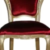 Casa Padrino Luxus Barock Esszimmer Stuhl in Bordeauxrot/Gold - Designer Stuhl - Luxus Qualität