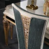 Casa Padrino Luxus Barock Esszimmer Set Türkis / Weiß / Gold - 1 Esstisch und 4 Esszimmerstühle - Barock Esszimmermöbel