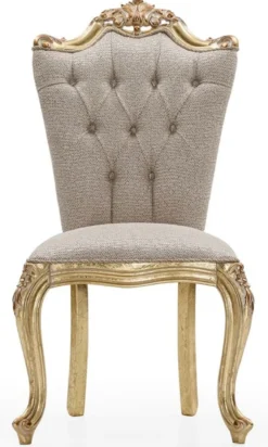 Casa Padrino Luxus Barock Esszimmer Stuhl 8er Set Grau / Gold - Prunkvolle Barockstil Küchen Stühle - Luxus Esszimmer Möbel im Barockstil - Barock Esszimmer Möbel - Barockstil Möbel