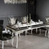 Casa Padrino Luxus Barock Esszimmer Stuhl Set Grün / Gold / Weiß 49 x 56 x H. 102 cm - Edles Küchen Stühle 6er Set - Barock Esszimmer Möbel