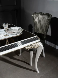 Casa Padrino Luxus Barock Esszimmer Stuhl Set Grün / Gold / Weiß 49 x 56 x H. 102 cm - Edles Küchen Stühle 6er Set - Barock Esszimmer Möbel