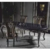 Casa Padrino Luxus Barock Esszimmer Stuhl 6er Set Gold / Lila - Barock Esszimmer Möbel