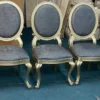 Casa Padrino Luxus Barock Esszimmerstuhl 6er Set Blau / Silber / Gold - Prunkvolle Esszimmerstühle im Barockstil - Barock Esszimmer Möbel - Luxus Esszimmer Möbel im Barockstil