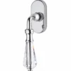 Casa Padrino Luxus Barock Fensterklinke mit Kristallglas Silber 14,5 cm - Prunkvoller Fenstergriff - Barock Deko Accessoires - Made in Italy