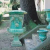 Casa Padrino Luxus Barock Garten Deko Keramik Blumentopf Antik Grün Ø 102 x H. 162 cm