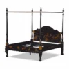Casa Padrino Luxus Barock Himmelbett im chinesischen Stil Schwarz / Gold - Schlafzimmer Möbel