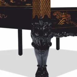 Casa Padrino Luxus Barock Himmelbett im chinesischen Stil Schwarz / Gold - Schlafzimmer Möbel