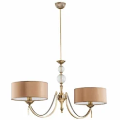 Casa Padrino Luxus Barock Hängeleuchte Messing mit Patina / Braun 99 cm