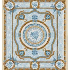 Casa Padrino Luxus Barock Hotel Teppich Blau / Braun / Creme - Verschiedene Größen