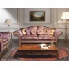 Casa Padrino Luxus Barock Hotel & Wohnzimmer Sofa Lila / Gold 260 cm - Made in Italy
