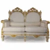Casa Padrino Luxus Barock Hotel & Wohnzimmer Sofa Grau / Gold 145 cm - Made in Italy