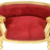 Casa Padrino Luxus Barock Hunde & Katzen Sofa in Bordeaux / Gold, 71,5 x 53 x 41 cm