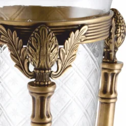 Casa Padrino Luxus Barock Kerzenleuchter Vintage Messing / Schwarz H. 51 cm