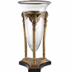 Casa Padrino Luxus Barock Kerzenleuchter Vintage Messing / Schwarz H. 51 cm