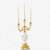 Casa Padrino Luxus Barock Kerzenhalter Gold / Weiß H. 40 cm - Made in Italy
