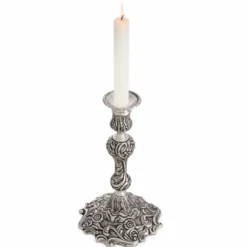 Casa Padrino Luxus Barock Kerzenständer Antik Silber H. 27,5 cm - Barock Deko