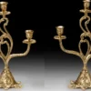 Casa Padrino Luxus Barock Kerzenhalter Set Gold 26 x H. 36 cm - Handgefertigte Barockstil Bronze Kerzenständer - Barock Deko Accessoires - Barock Interior - Barock Möbel - Edel & Prunkvoll