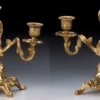 Casa Padrino Luxus Barock Kerzenhalter Set Gold 21 x H. 20 cm - Handgefertigte Barockstil Bronze Kerzenständer - Barock Deko Accessoires - Barock Interior - Barock Möbel - Edel & Prunkvoll