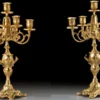 Casa Padrino Luxus Barock Kerzenhalter Set Gold Ø 25 x H. 40 cm - Handgefertigte Barockstil Bronze Kerzenständer - Barock Deko Accessoires - Barock Interior - Barock Möbel - Edel & Prunkvoll