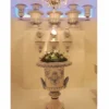 Casa Padrino Luxus Barock Keramik Blumentopf Weiß / Blau Ø 71 x H. 99,5 cm