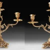 Casa Padrino Luxus Barock Kerzenhalter Set Gold 30 x H. 28 cm - Handgefertigte Barockstil Bronze Kerzenständer - Barock Deko Accessoires - Barock Interior - Barock Möbel - Edel & Prunkvoll