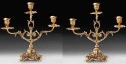 Casa Padrino Luxus Barock Kerzenhalter Set Gold 30 x H. 28 cm - Handgefertigte Barockstil Bronze Kerzenständer - Barock Deko Accessoires - Barock Interior - Barock Möbel - Edel & Prunkvoll