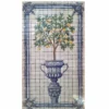 Casa Padrino Luxus Barock Keramik Wandgemälde Zitronenbaum Creme / Blau / Bunt H. 280 cm - Handgefertigtes Mosaik Fliesen Gemälde - Barock Wanddeko