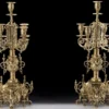 Casa Padrino Luxus Barock Kerzenhalter Set Gold Ø 23 x H. 50 cm - Handgefertigte Barockstil Bronze Kerzenständer - Barock Deko Accessoires - Barock Interior - Barock Möbel - Edel & Prunkvoll
