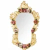 Casa Padrino Luxus Barock Keramik Spiegel Beige / Bunt / Gold H. 120 cm - Made in Italy
