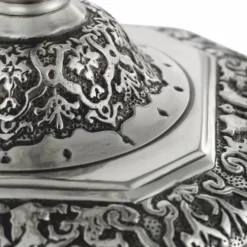 Casa Padrino Luxus Barock Kerzenständer im französischen Stil Antik Silber H. 24,5 cm