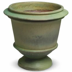 Casa Padrino Luxus Barock Keramik Blumentopf Grün Ø 57,5 x H. 54 cm - Garten Deko