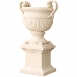 Casa Padrino Luxus Barock Keramik Blumentopf Creme Ø 72 x H. 78 cm - Garten Deko