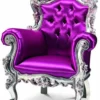 Casa Padrino Luxus Barock Kindersessel Fuchsia / Silber - Barockstil Kinderzimmer Sessel mit Swarovski Kristallglas - Barock Kinder Möbel - Barock Kinderzimmer Möbel - Luxus Qualität - Made in Italy
