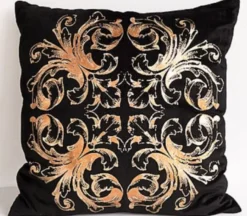Casa Padrino Luxus Barock Kissen Schwarz / Gold 50 x 50 cm - Deko Accessoires
