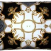 Casa Padrino Luxus Barock Kissen Paris Schwarz / Weiß / Gold 35 x 55 cm - Feinster Samtstoff - Wohnzimmer Deko Accessoires