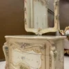 Casa Padrino Luxus Barock Kommode mit Wandspiegel Beige / Creme / Mehrfarbig